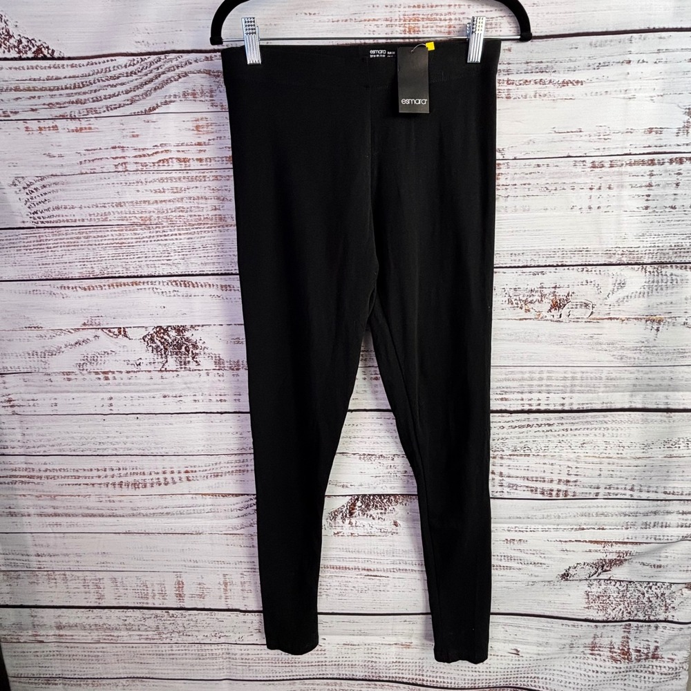 Minimalist Basic Leggings Esmara Size M 8/10 Black Cotton Elastane Stretch New - Picture 5 of 9